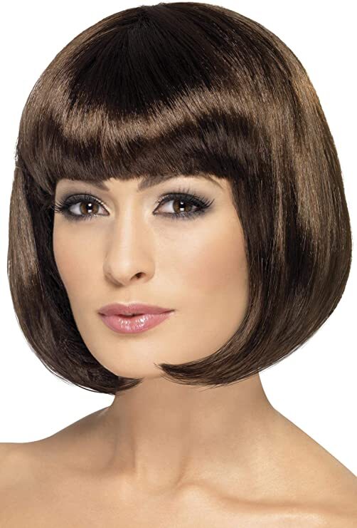 Smiffys Womens Partyrama Wig Short Bob Costume Hair Brown