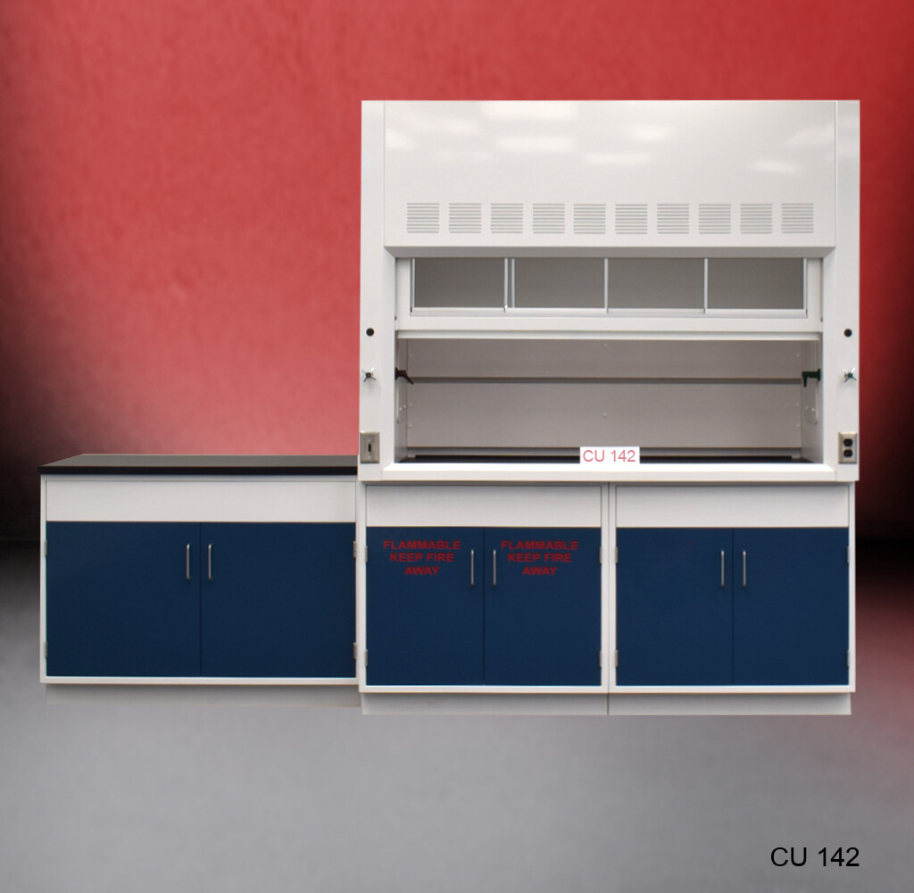 6' Laboratory Fume Hood + Flammable Storage + 4' Cabinet Fisher American /E2-593