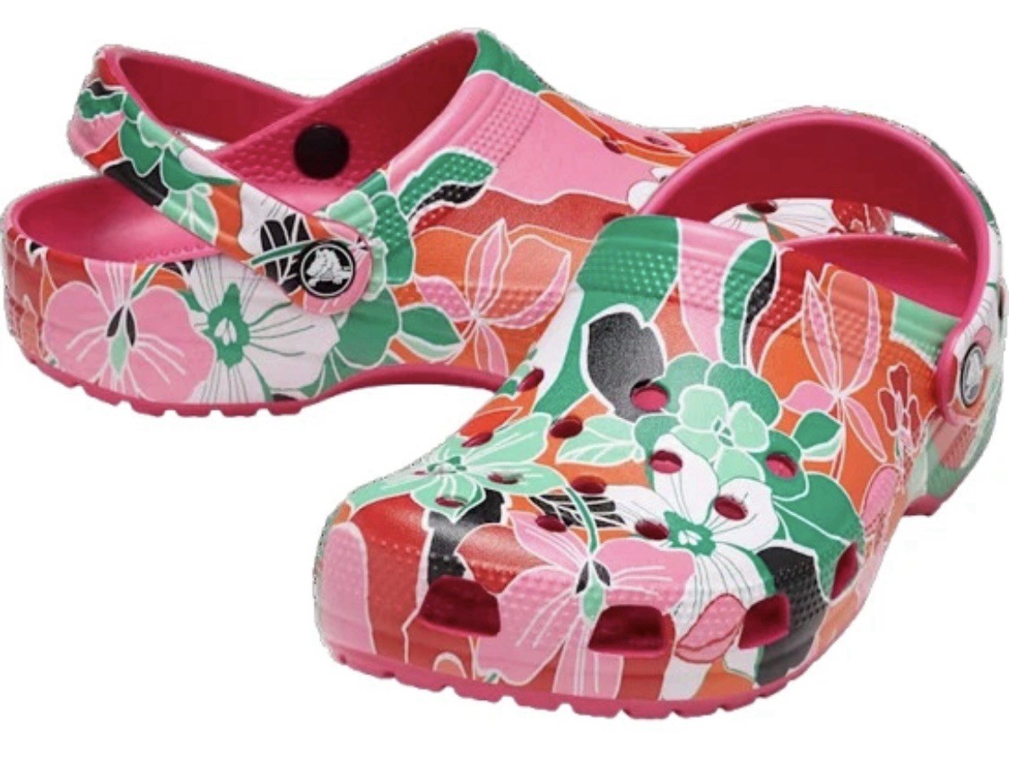 Crocs Classic Woodcut Floral Clog Dragon Fruit Flower Print Sz M3 W5 210801 6ZQ