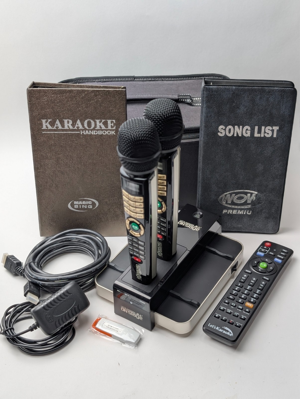 Magic Sing ET28KH Filipino Karaoke System 2 Mics Remote Song Book Case HDMI