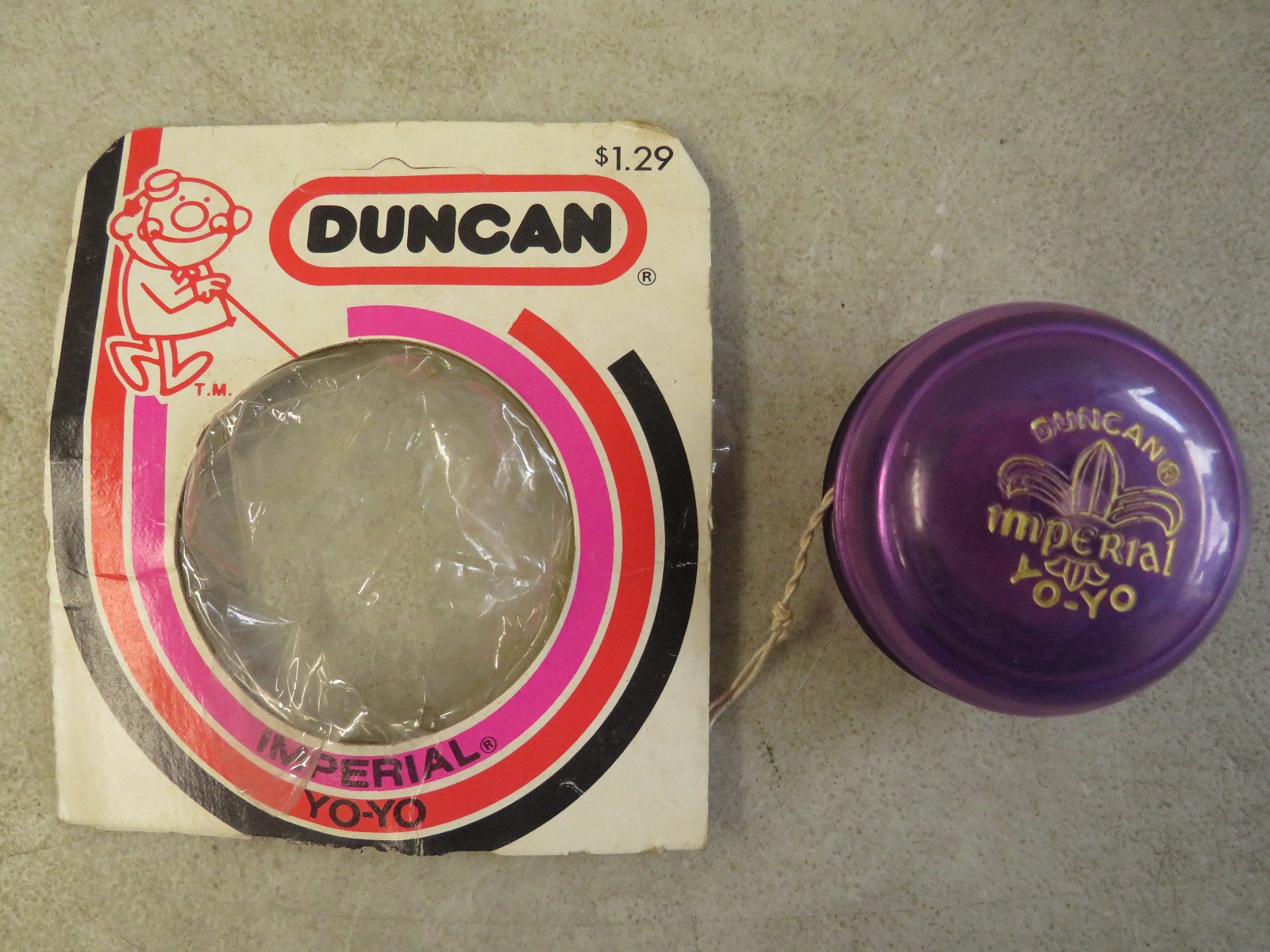 Vintage Yo-Yo Duncan Imperial Clear Purple 2" With Packaging