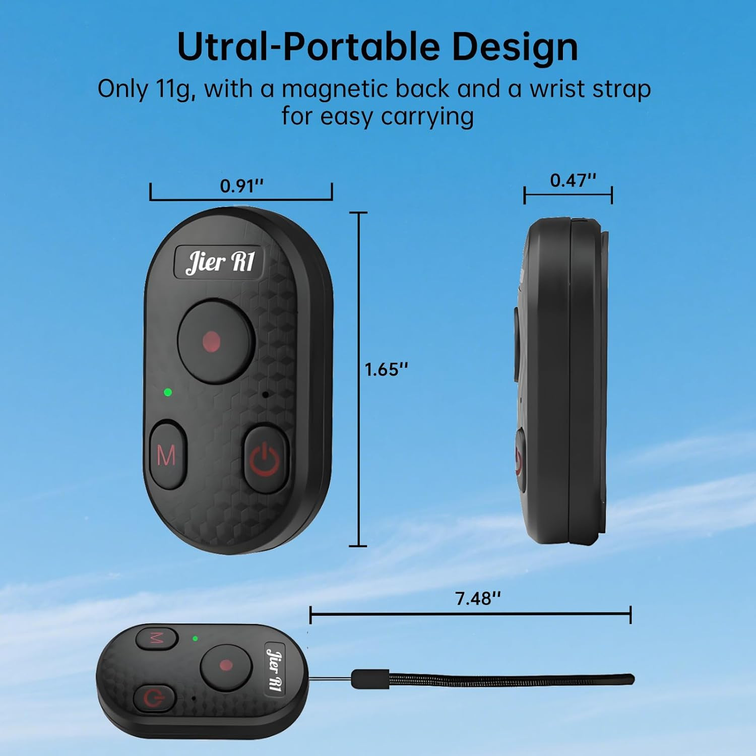 Bluetooth Camera Remote Control for iPhone, GoPro Camera Shutter Remote with Typ