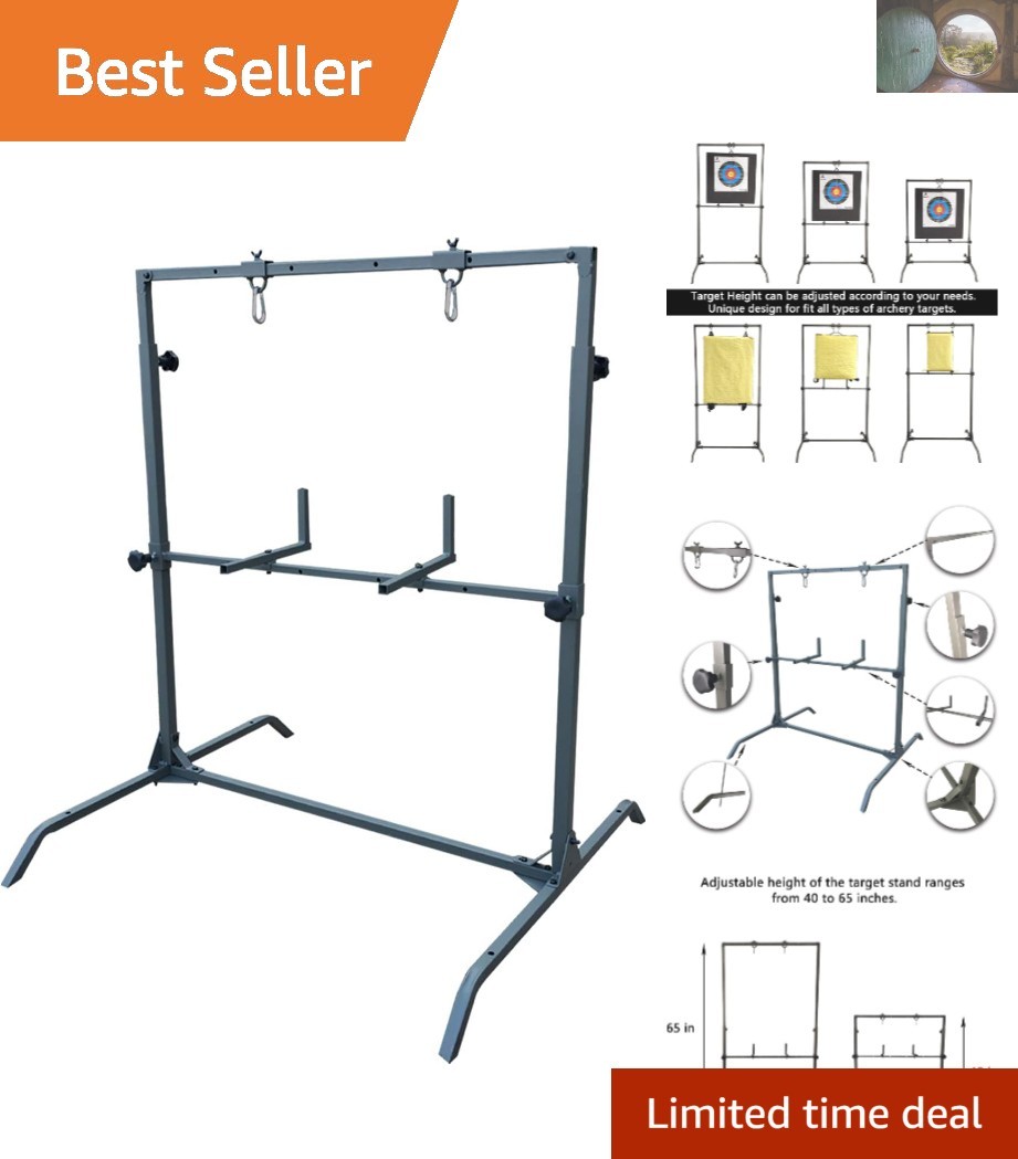 Multi-Functional Archery Target Stand for Uneven Terrain - 4 Hanging Points
