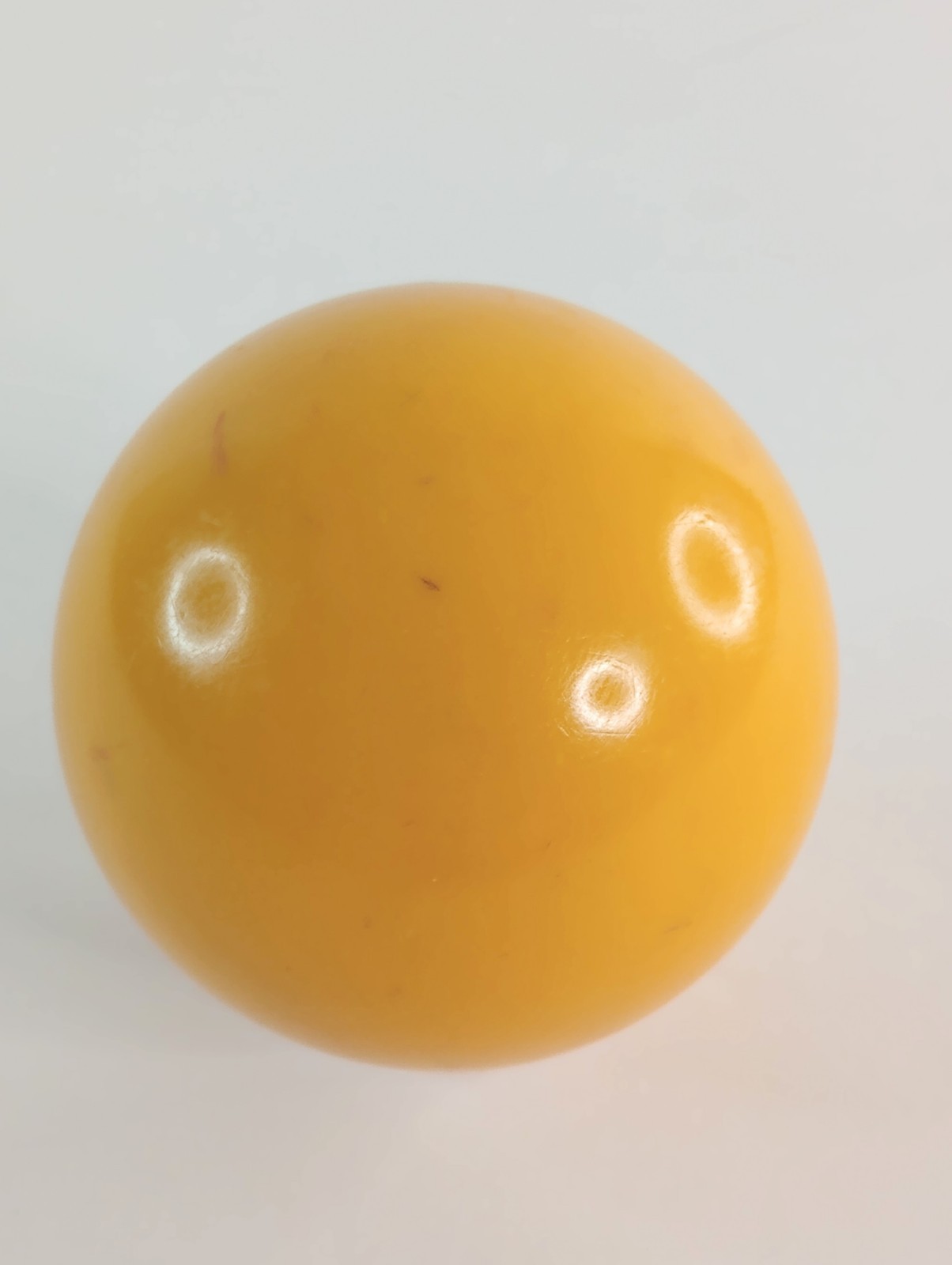 Vtg #1 NO-CIRCLE POOL BALL - Solid Yellow Favorite Lucky # Make Into Shift Knob