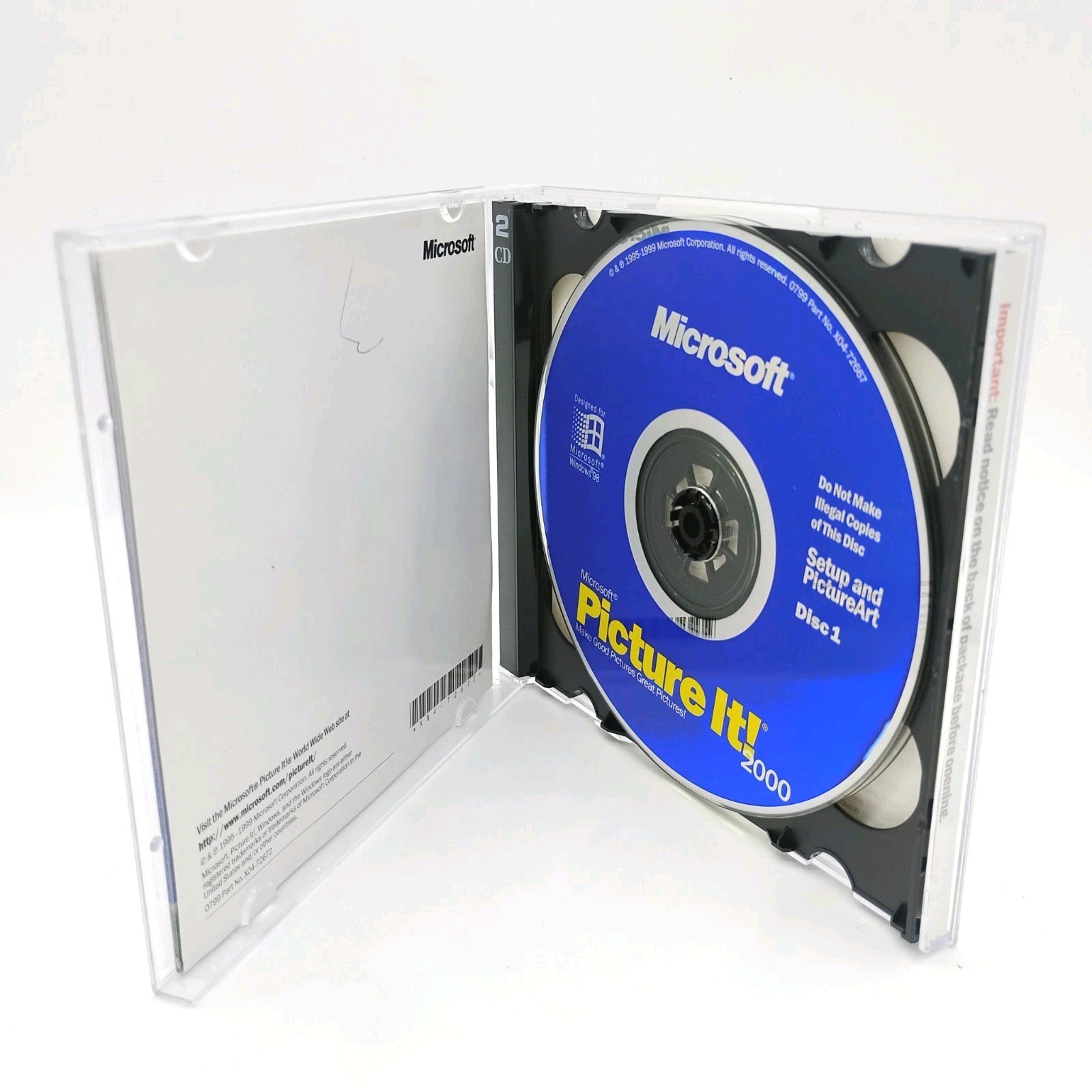 Microsoft Picture It 2000 (Windows 98 PC, 2-Disc Set) w/ CD Set, Full Retail