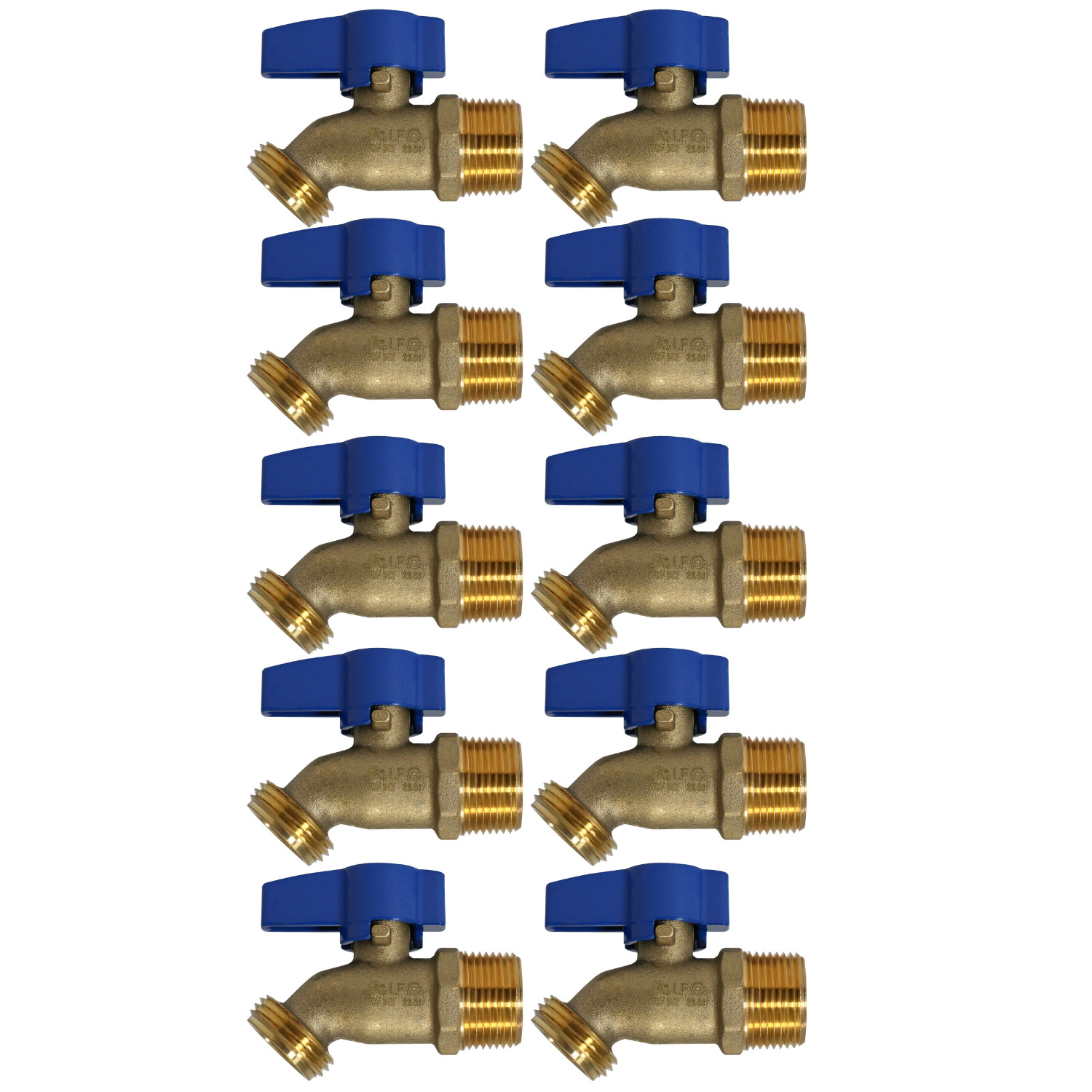 10 Pack XFITTING 3/4" Male threaded Hose Bibb No Kink , Water, Oil 125 PSI