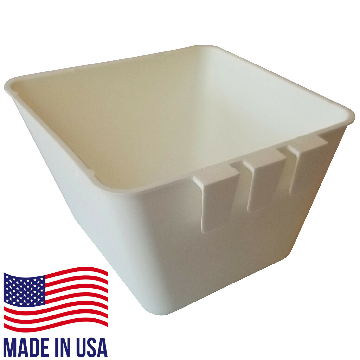 Square 1.2 Quart (2pcs Black & 2pcs White) Hanging Feed & Water Cage Cups