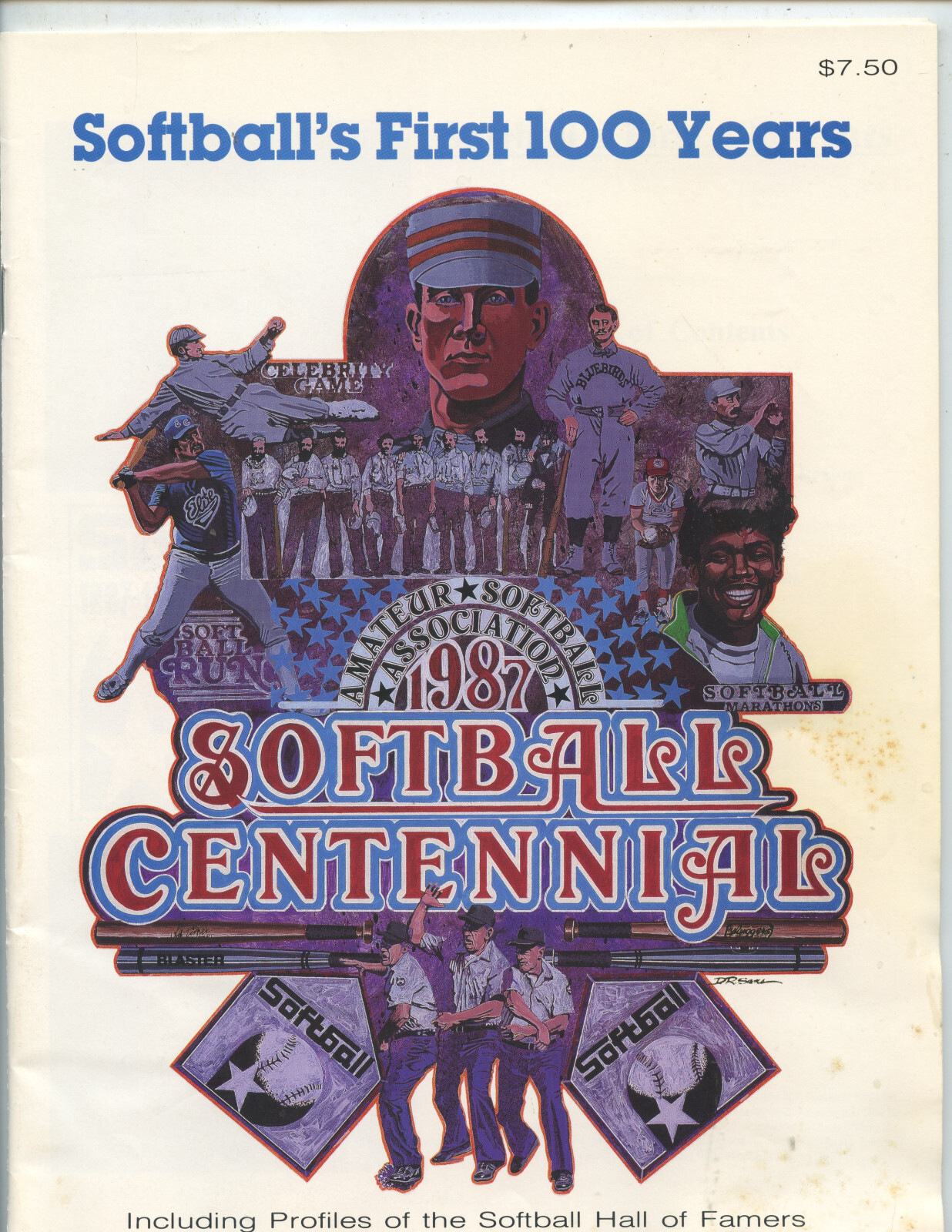 1987 AMATEUR SOFTBALL ASSN. "CENTENNIAL" BOOKLET (40 PGS, HALL OF FAME PROFILES)