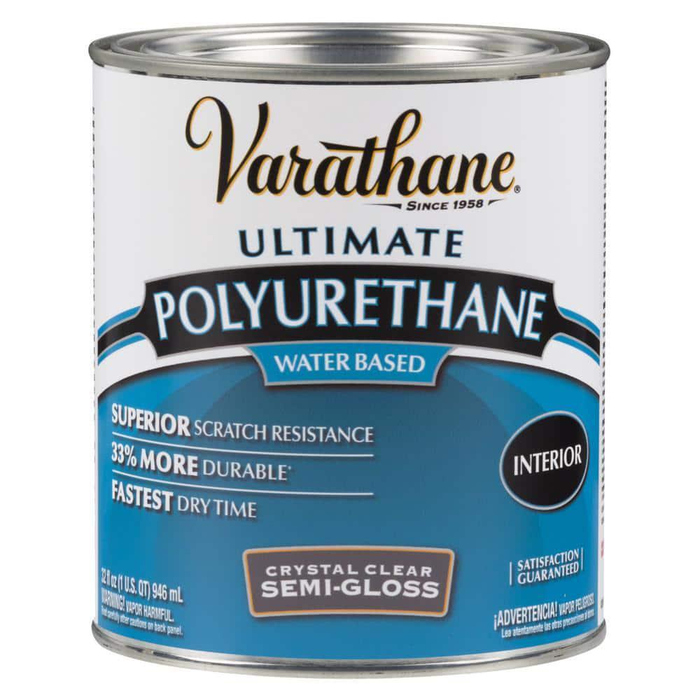Varathane 1qt Clear Semi-Gloss Water-Based Polyurethane for Wood Furniture Trim