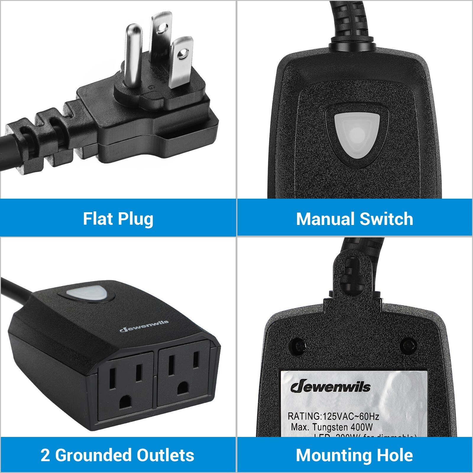 DEWENWILS Outdoor Dimmer for String Lights Plug in Remote Control Light Dimmer