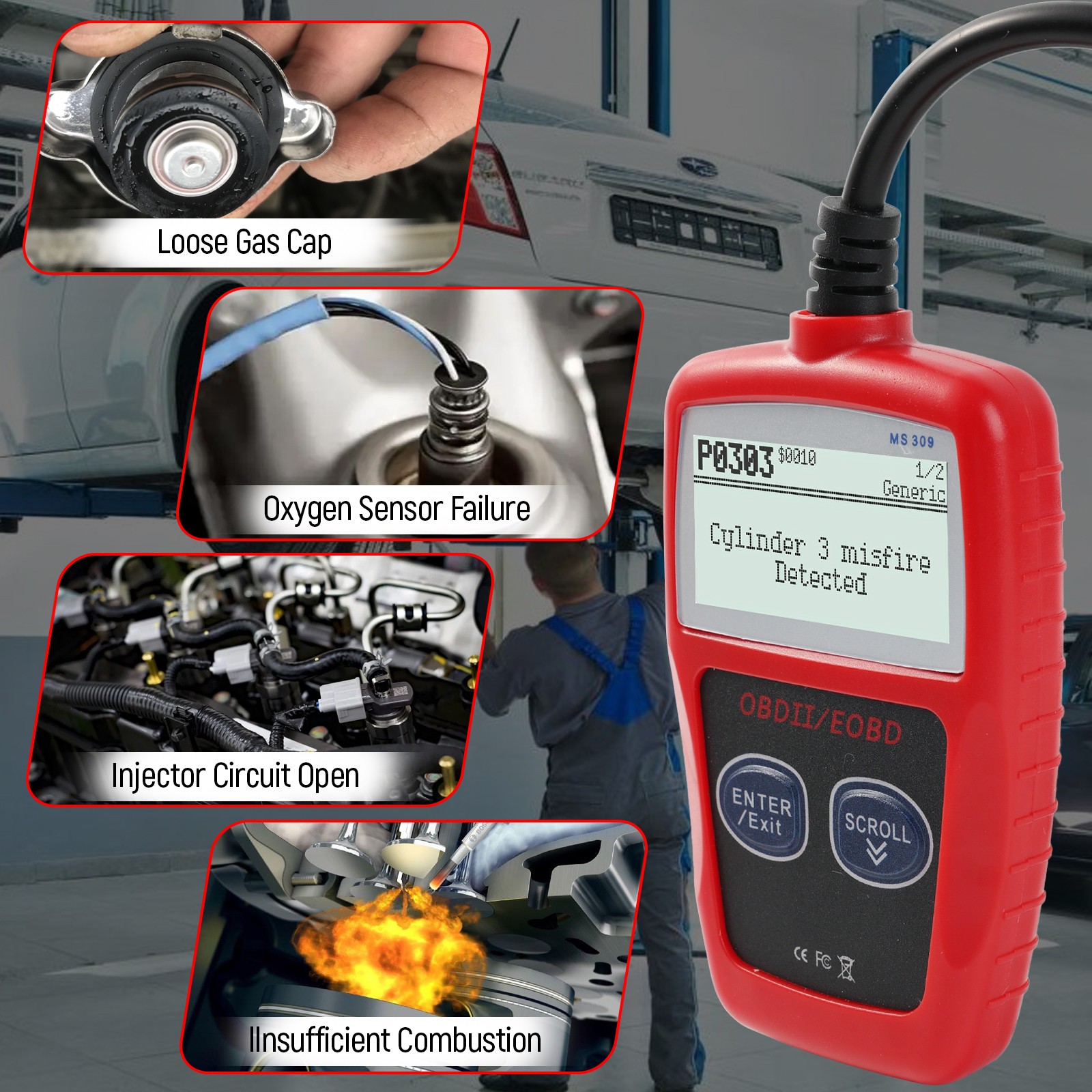 Car OBD2 Scanner OBDII Auto Code Reader Diagnostic Scan Tool for POLARIS ATV