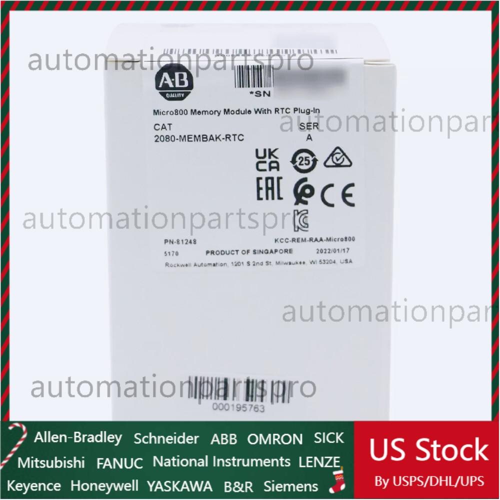 New Allen Bradley 2080-MEMBAK-RTC In Stock Memory Plug In Module 2080MEMBAKRTC
