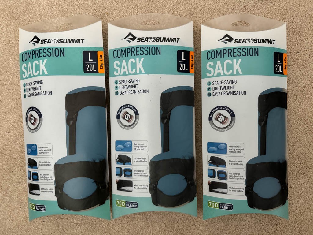Sea To Summit Compression Sack 20L Blue Large Camping Backpacking Outdoors Hike