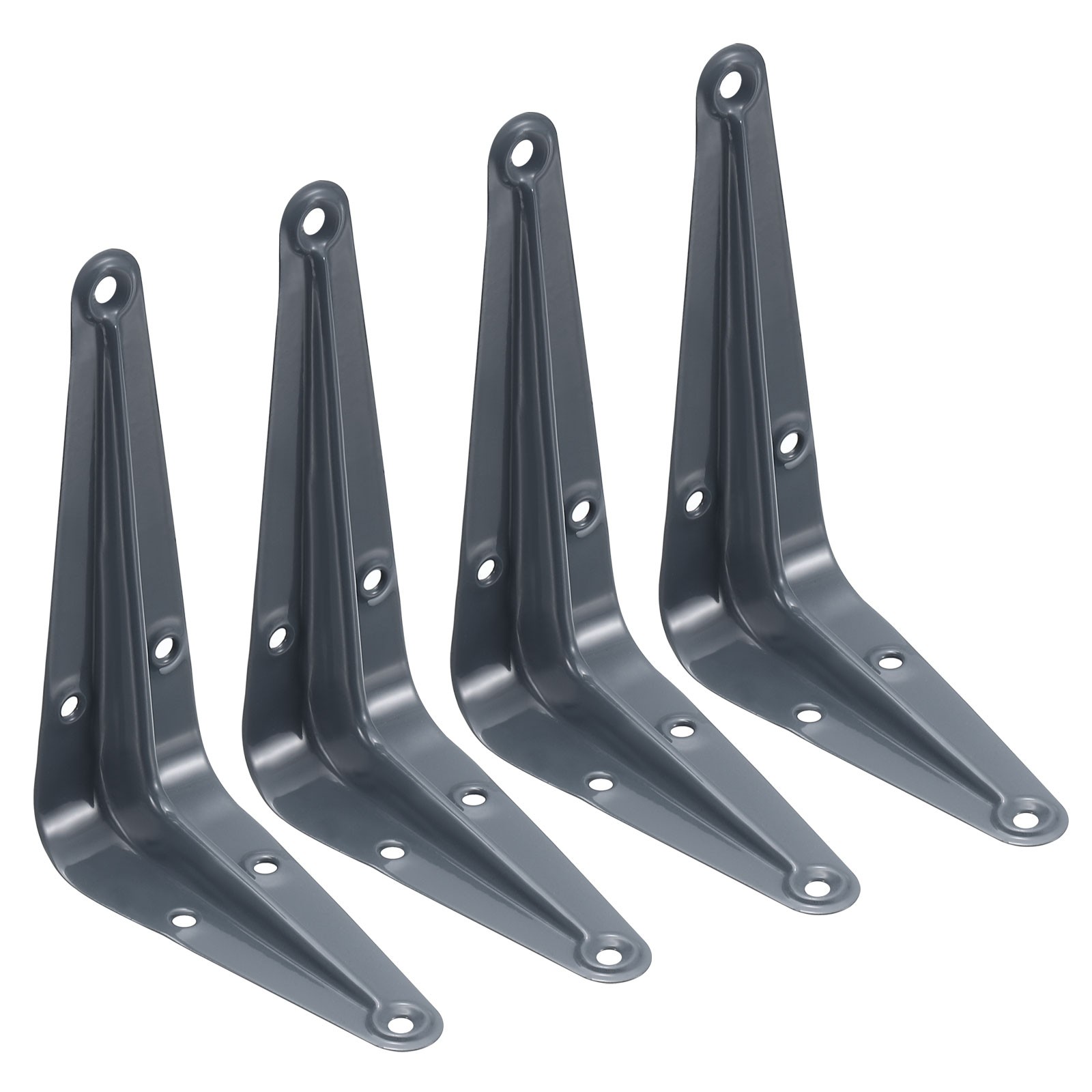 Shelf Brackets 3 x 4 Inch, 4Pcs Iron Metal Floating Shelf Bracket, Dark Gray