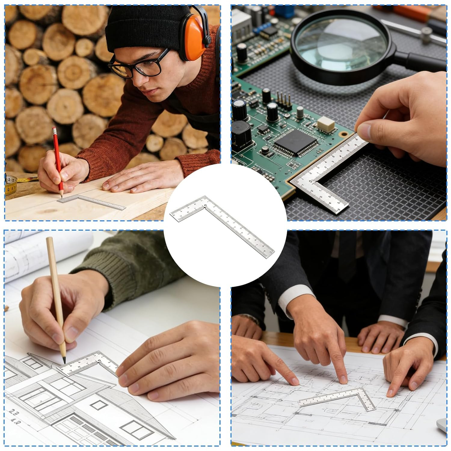Right Angle Ruler Stainless Steel L Square Ruler Small Measuring Layout Tool