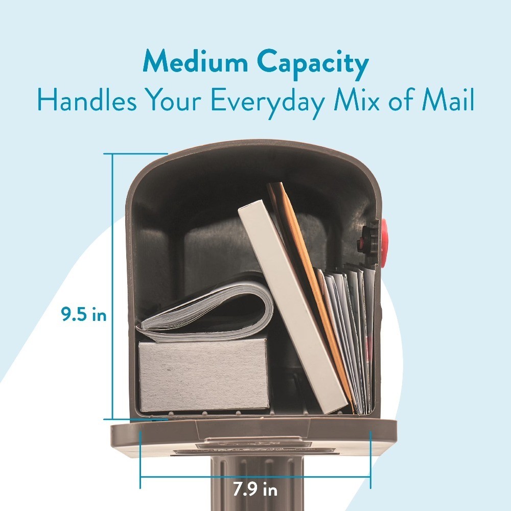 Medium Mocha Mailbox and Post Kit with Plastic Construction