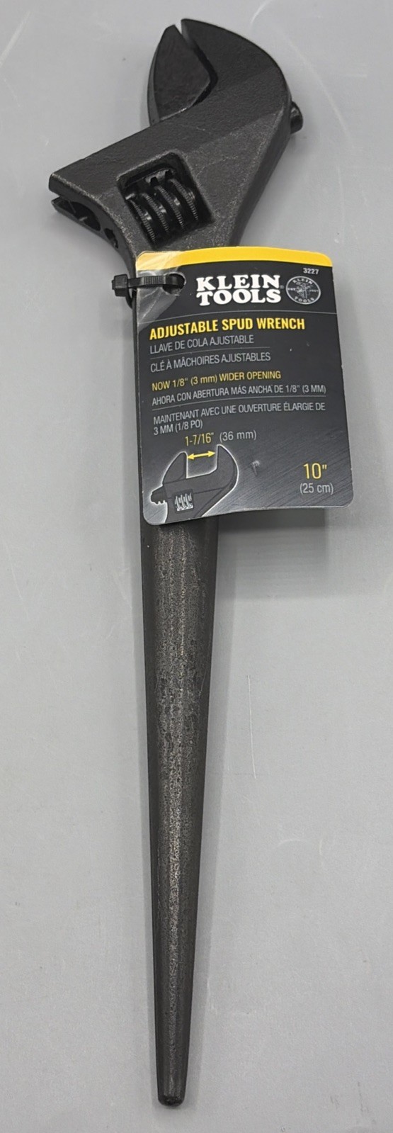 Klein Tools 3227 Adjustable Spud Wrench, 10-Inch - NEW