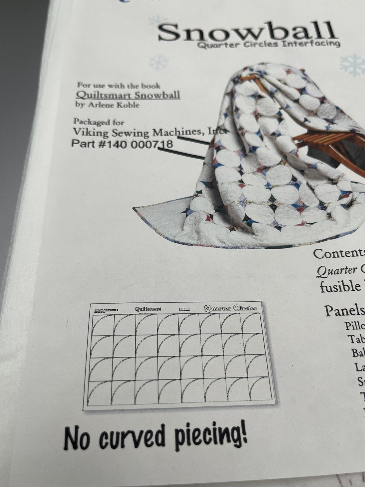 QuiltSmart Printed Interfacing Snowball Arlene Koble