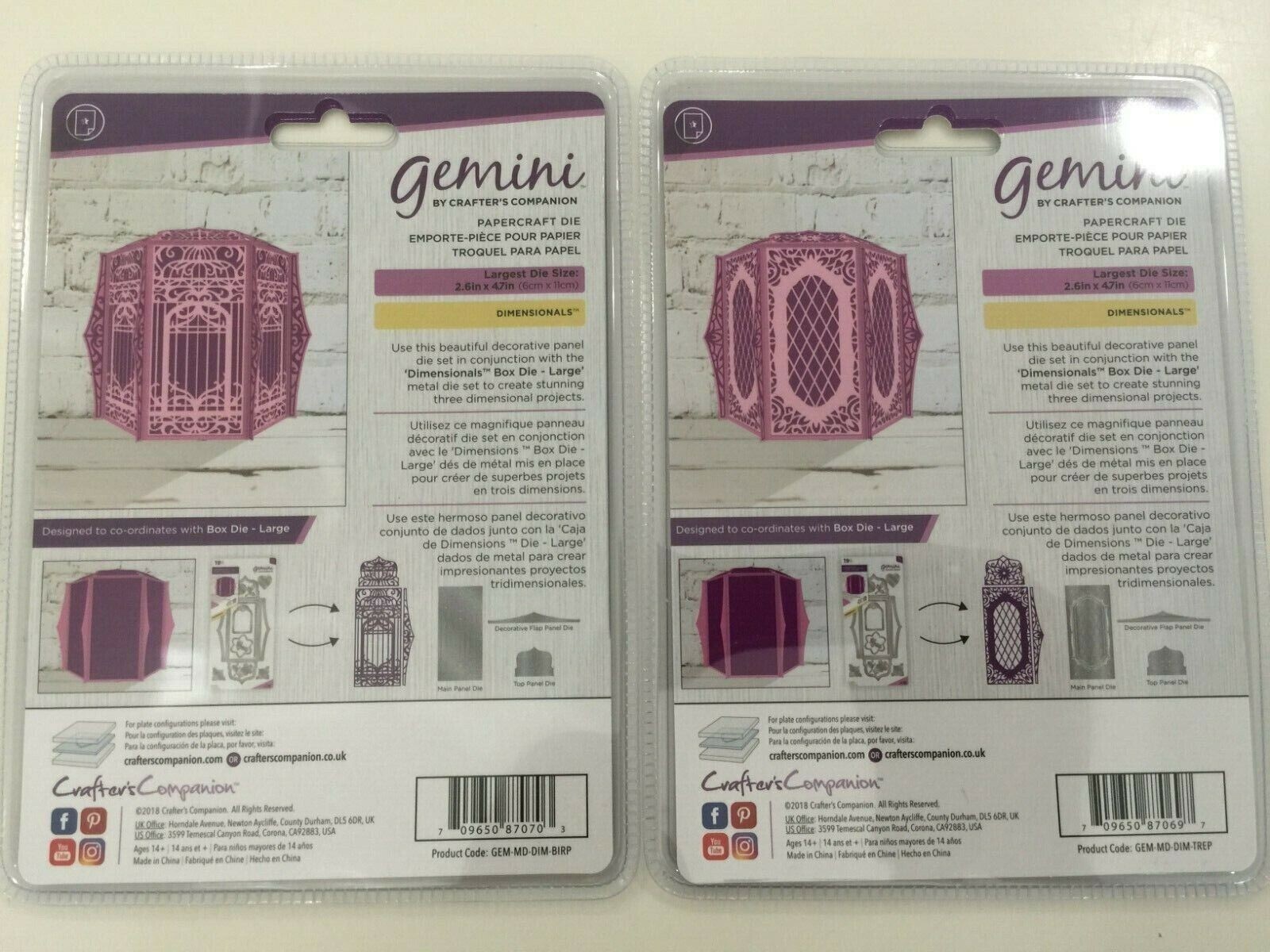 Crafters Companion Gemini Treasure Box Dimensional Dies Bundle New