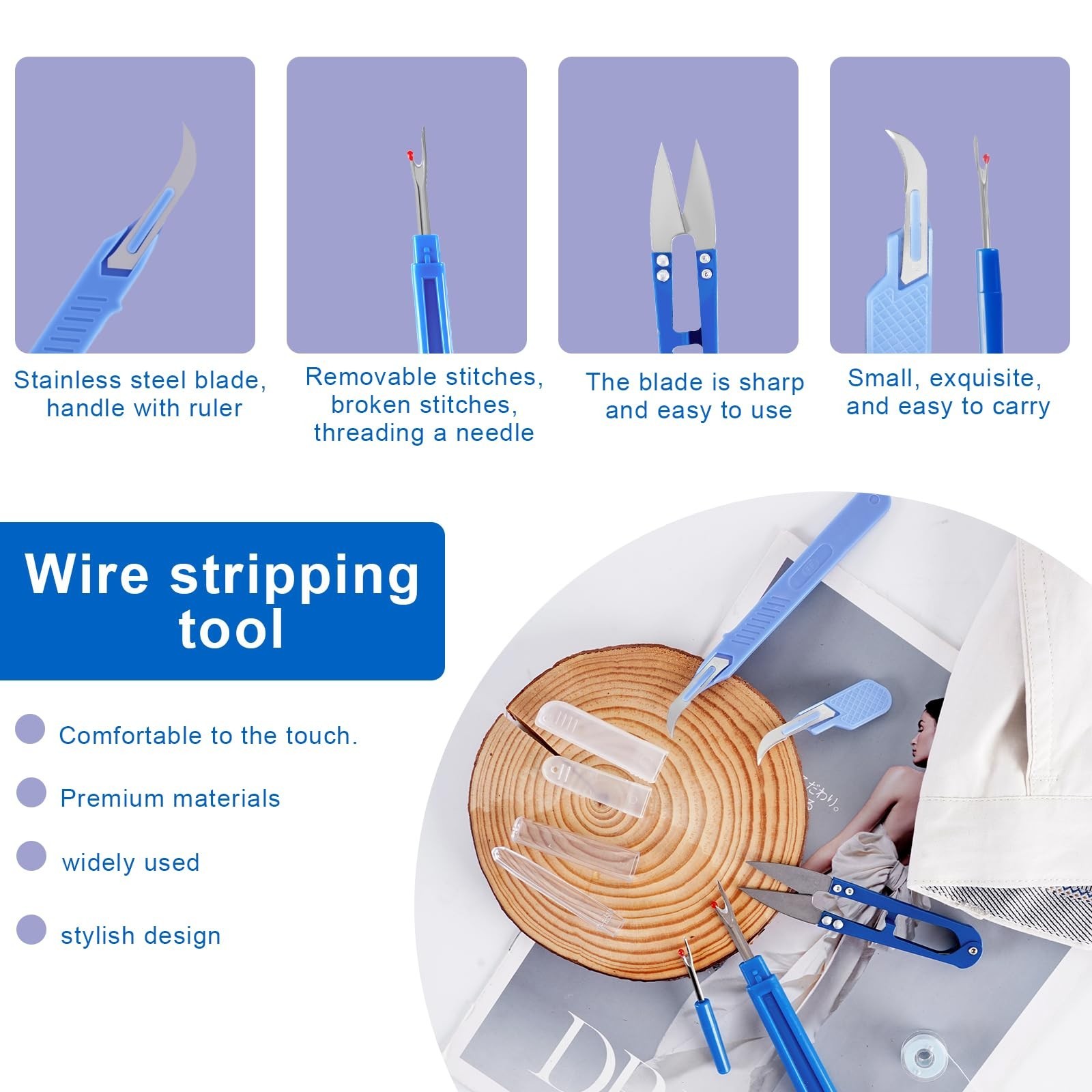 Poexuzi 5 PCS Sewing Kits Removing Threads Tools，for Sewing/Crafting Thre