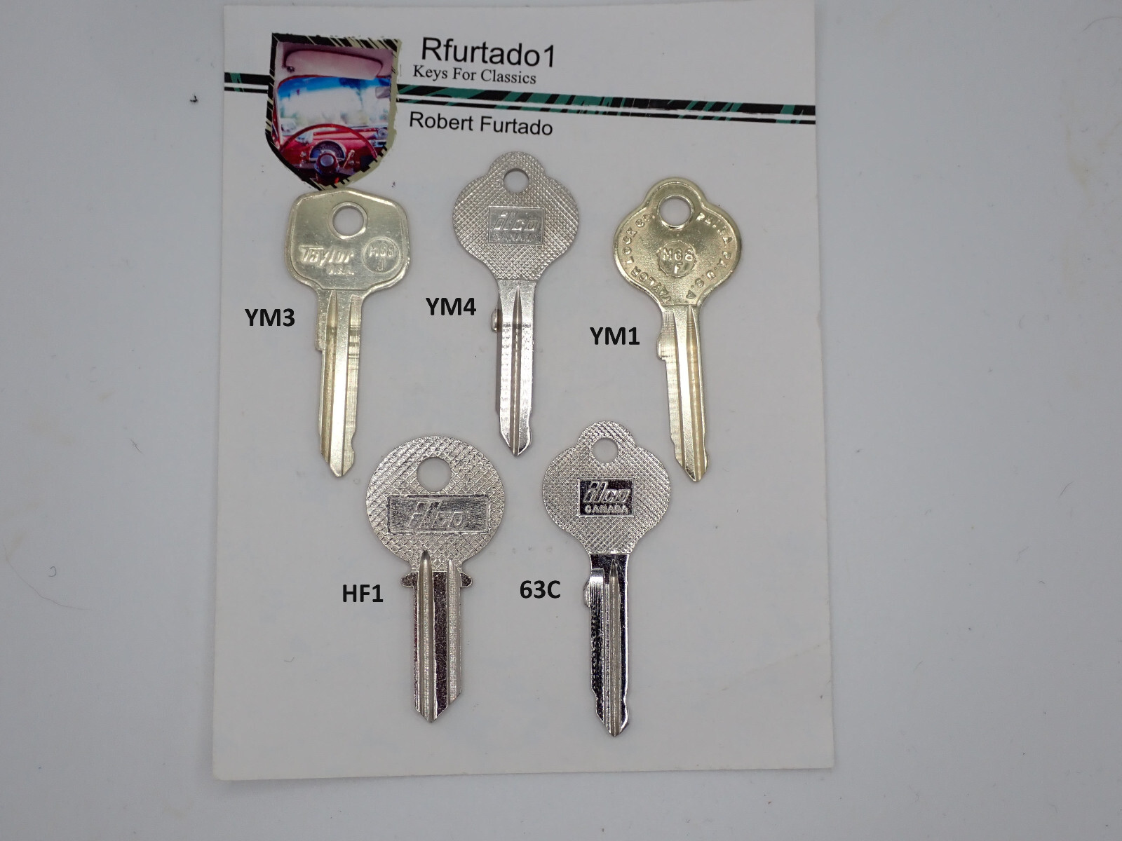 1 Key Blank for Vintage Mercedes Mid 50's to 1968 doors/trunk  (see code series)