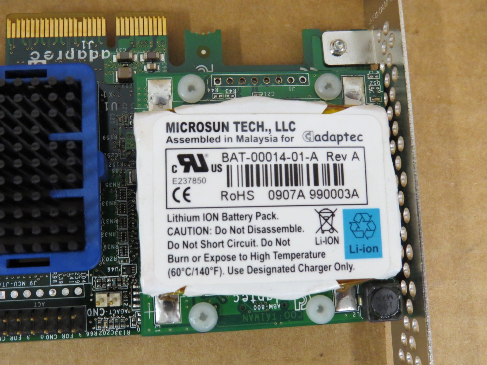 Adaptec ASR-3405/128MB PCIe x4 SAS/SATA RAID Controller w/Connector Cable TESTED