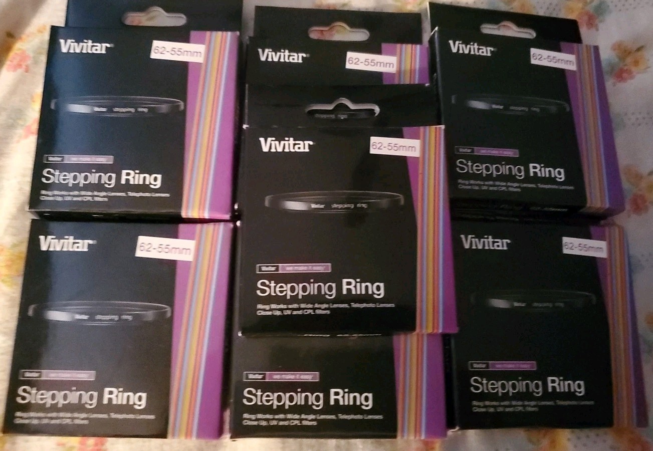 LOT OF 7 Vivitar Stepping Ring 62-55mm VIV-62/55 NEW