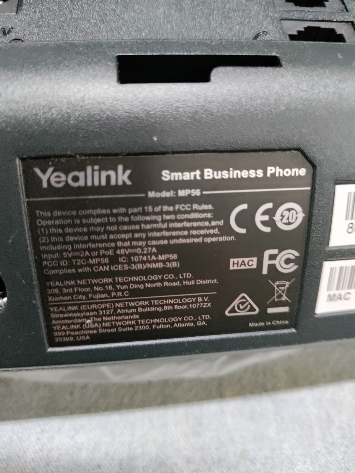 Yealink MP56 w/EXP50 Defaulted, B stock