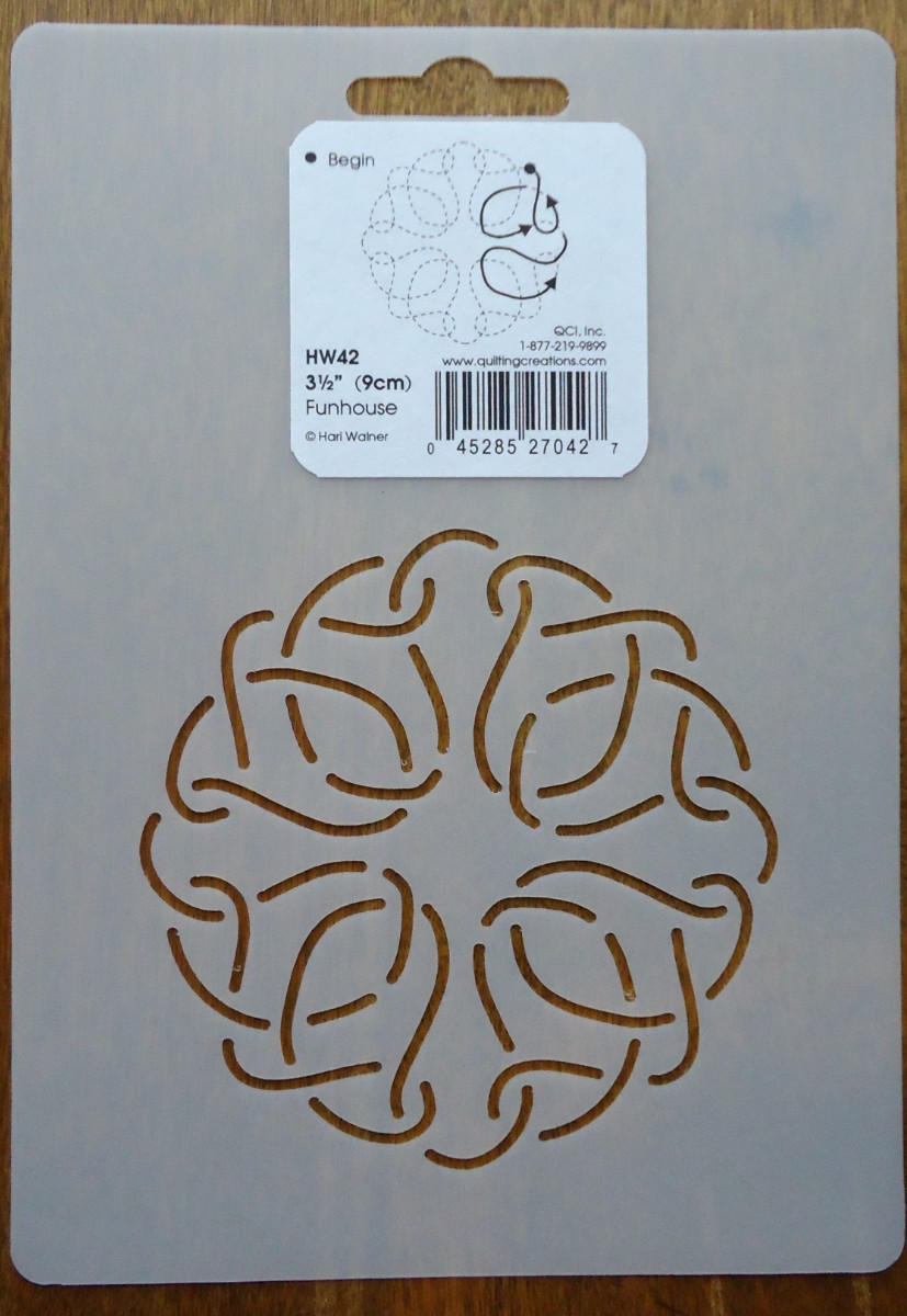 Stencil Quilting  HW42 Funhouse quilt crafts embroidery QC 3 1/2" 9cm template