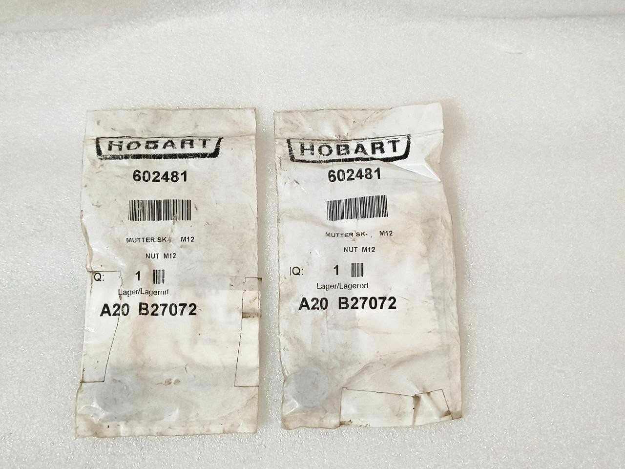 HOBART 602481 NUT M12 DIN439 HEX THIN SST FOR COMMERCIAL DISHWASHER NEW LOT OF 2