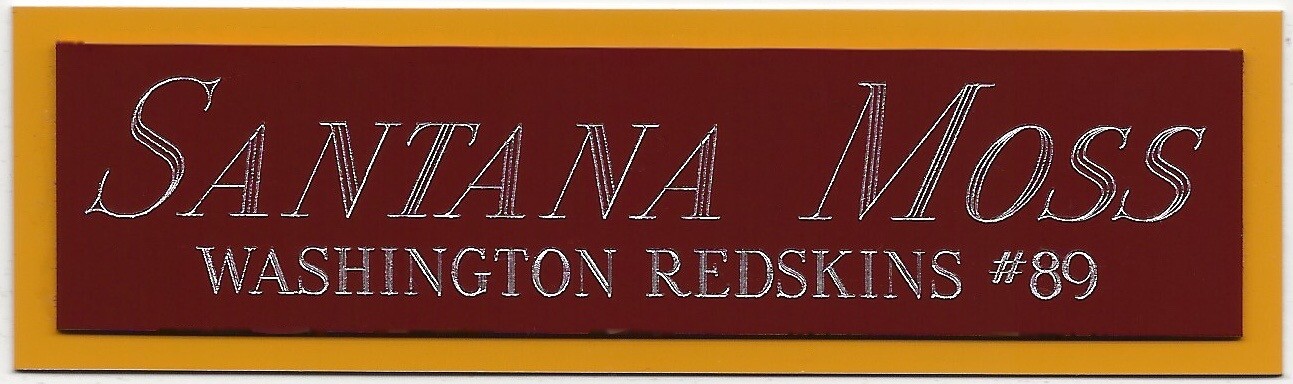 SANTANA MOSS REDSKINS NAMEPLATE AUTOGRAPHED Signed Football HELMET JERSEY PHOTO