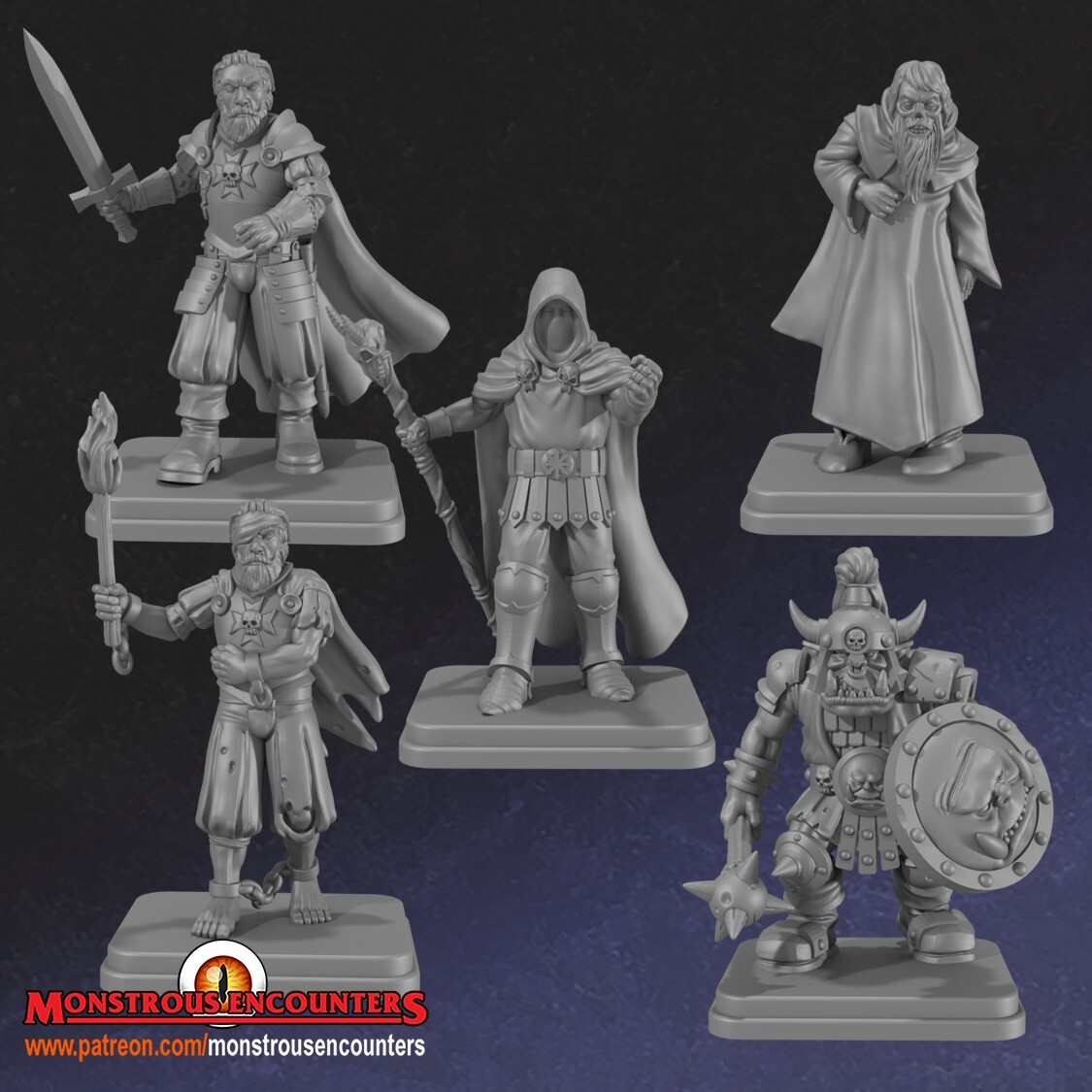 (10) HeroQuest/D&D Special Characters Upgrades Unpainted 28mm or 32mm