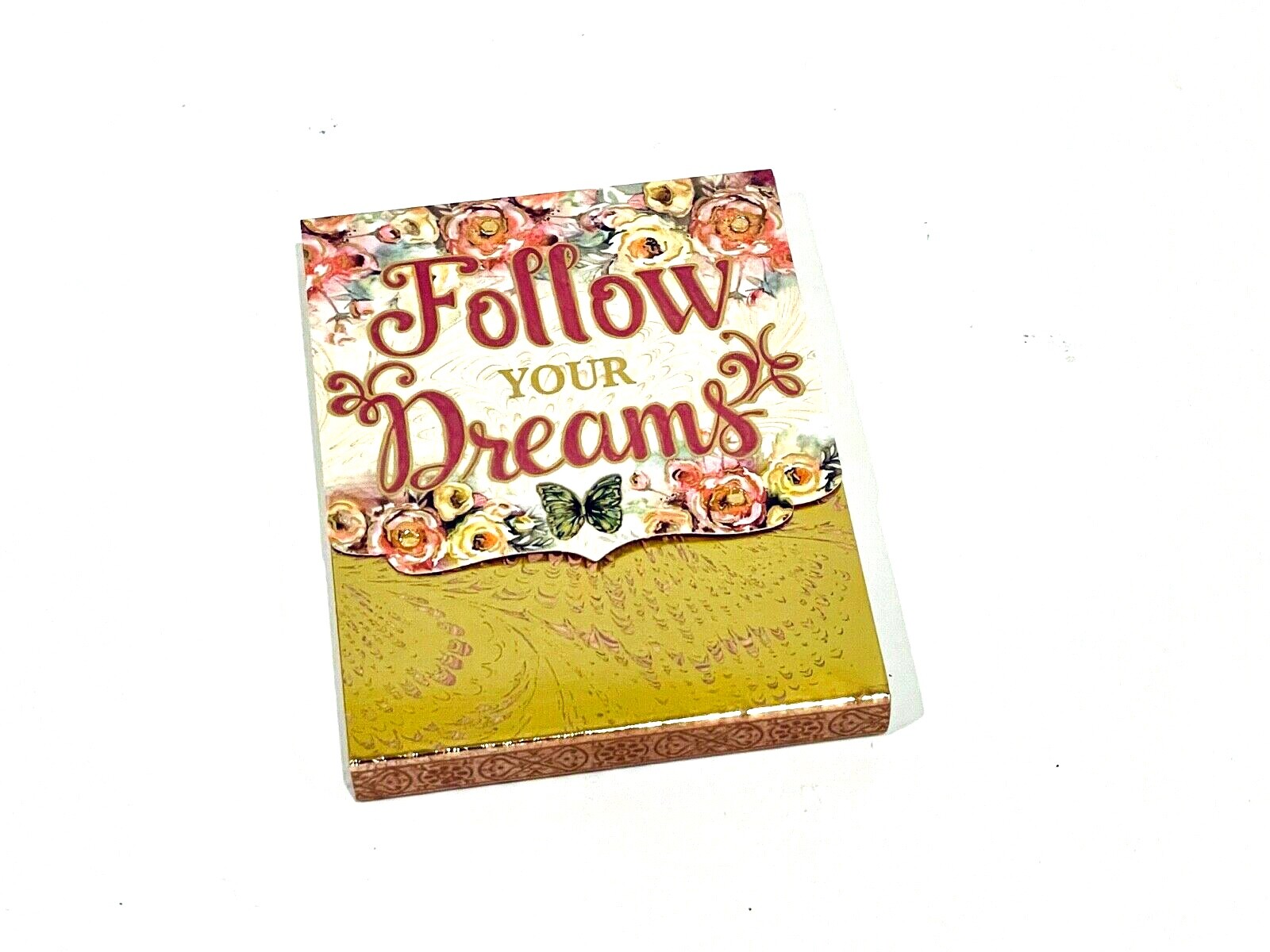 PUNCH STUDIO GOLD FOIL JEWEL EMBELLISHED MINI POCKET NOTEPAD FOLLOW YOUR DREAMS