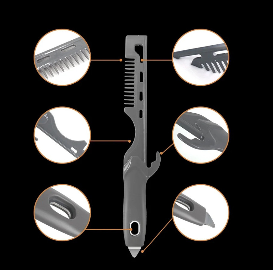 1pc Multi Functional Paint Tool Roller Scraper Brush Cleaner Opener - NEW