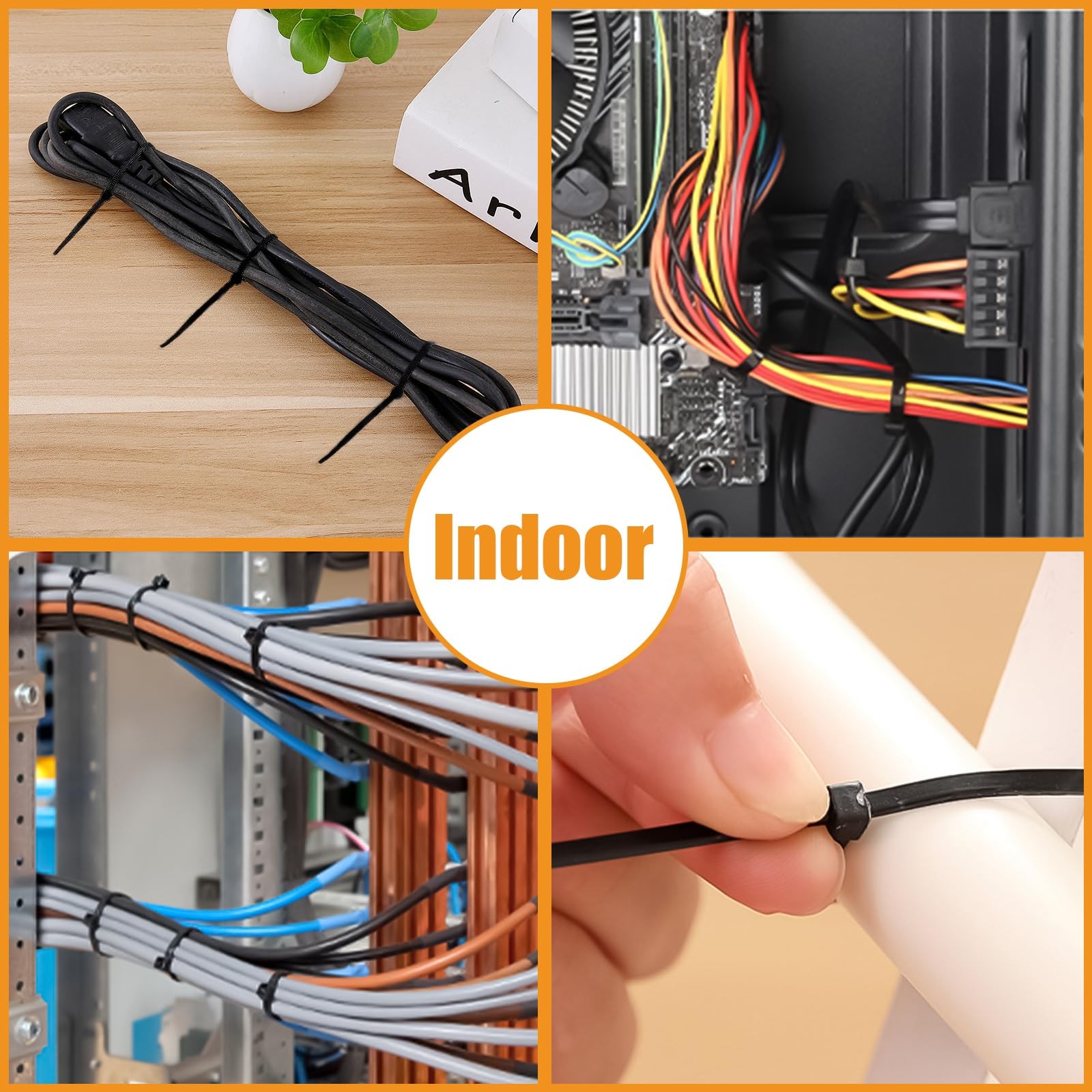 8''+10''+12''+14'' Zip Ties Assorted Sizes, 400 Pack 50 LBS Black Cable Ties ...