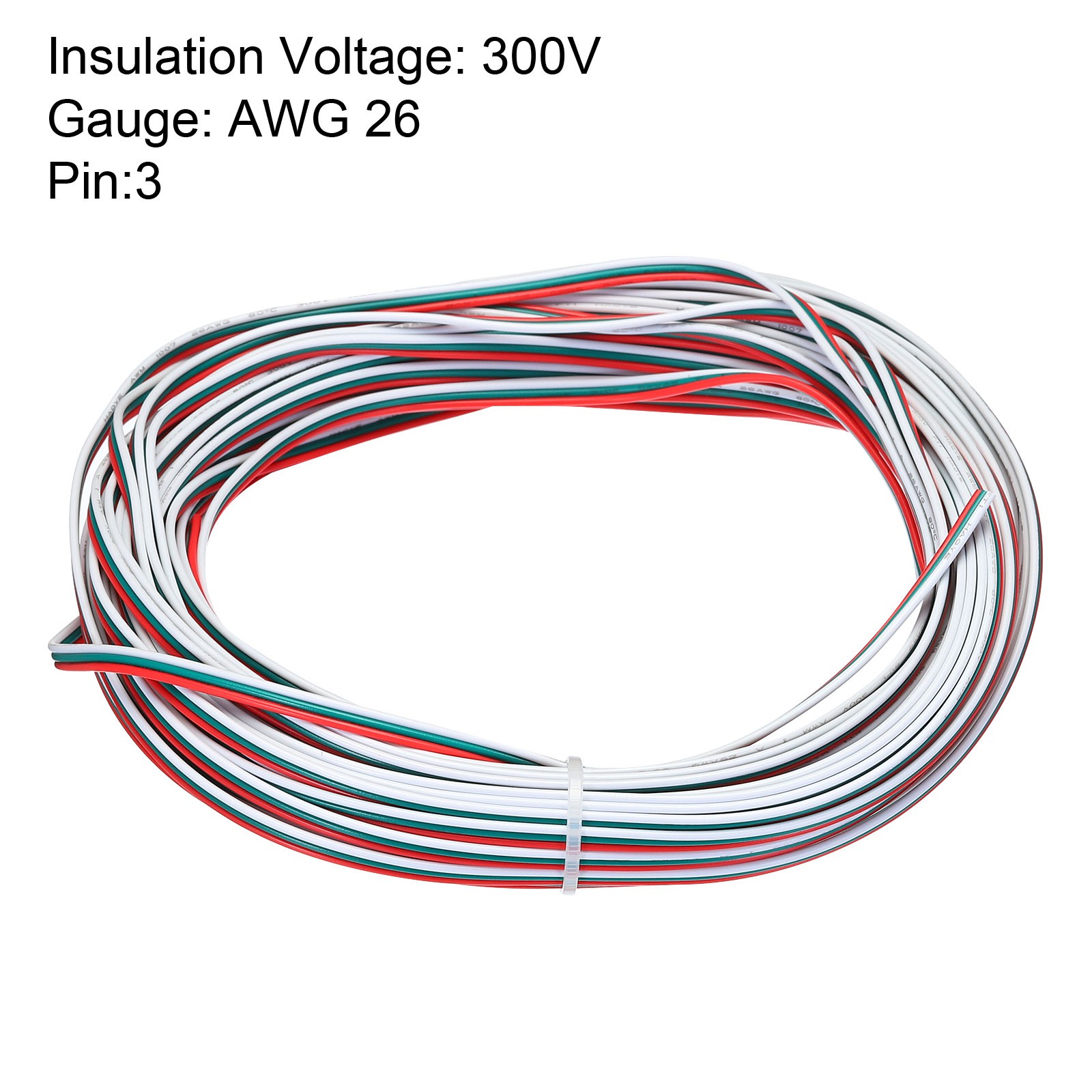 26 Gauge 3 Conductor Electrical Wire Tinned Copper Cable 49.2FT