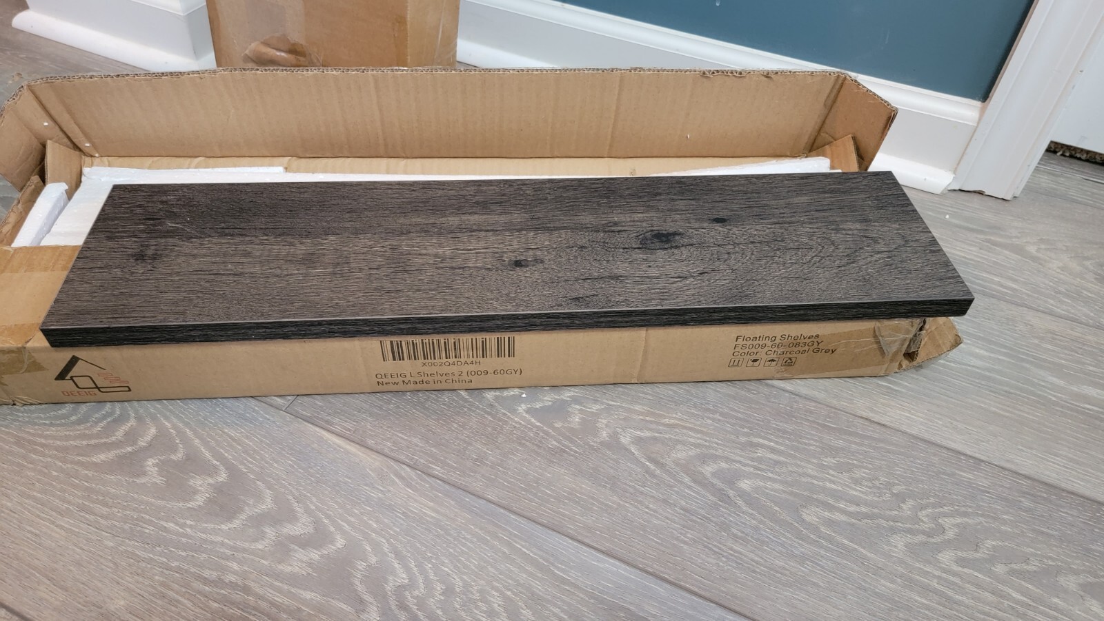 Wall Shelves Rustic Grey 2 Pack