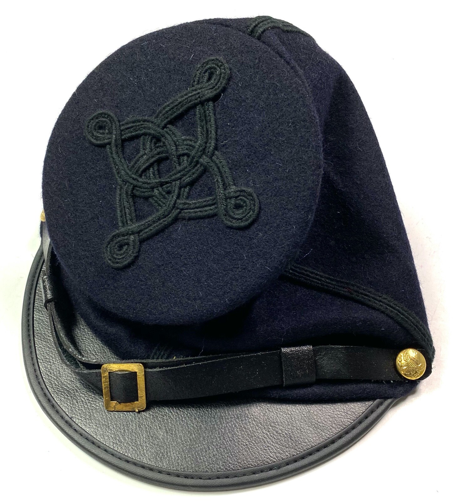 CIVIL WAR US UNION CAPTAIN OFFICER WOOL KEPI FORAGE BUMMER CAP -XLARGE