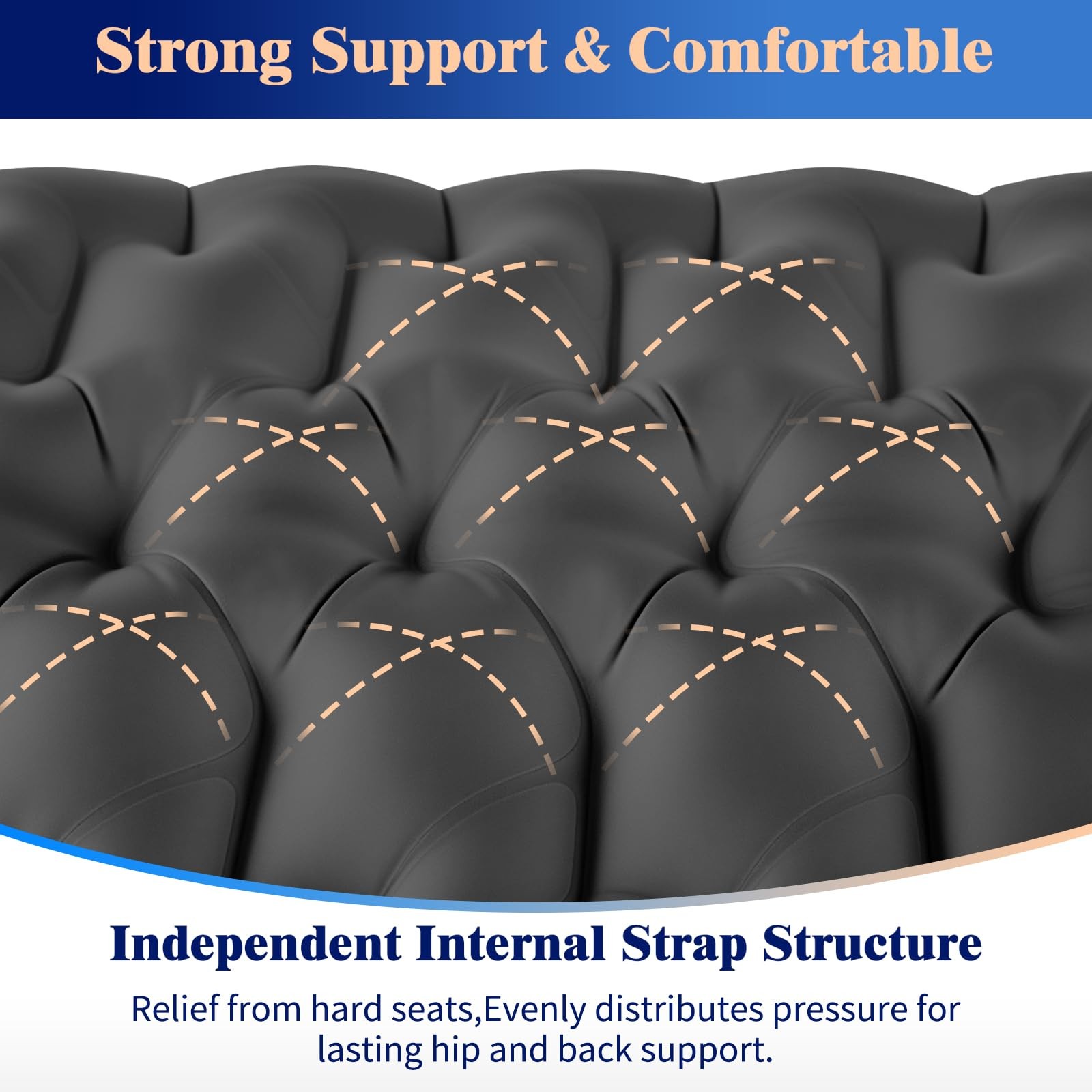Inflatable Stadium Seat Cushion, Compact Hand Press Stadium Seats Pad Bleache...