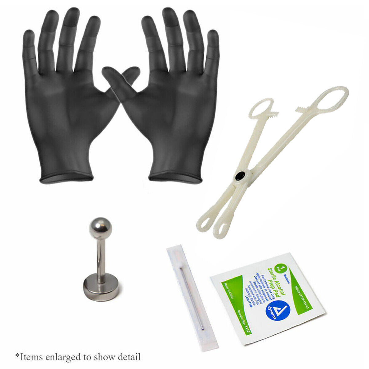 Lip Labret Piercing Kit 16g 3/8" All You Need for Professional Results.