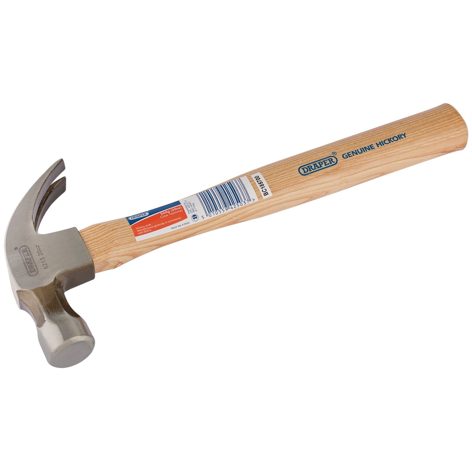 Draper 42503 Hickory Shaft Claw Hammer 560g/20oz