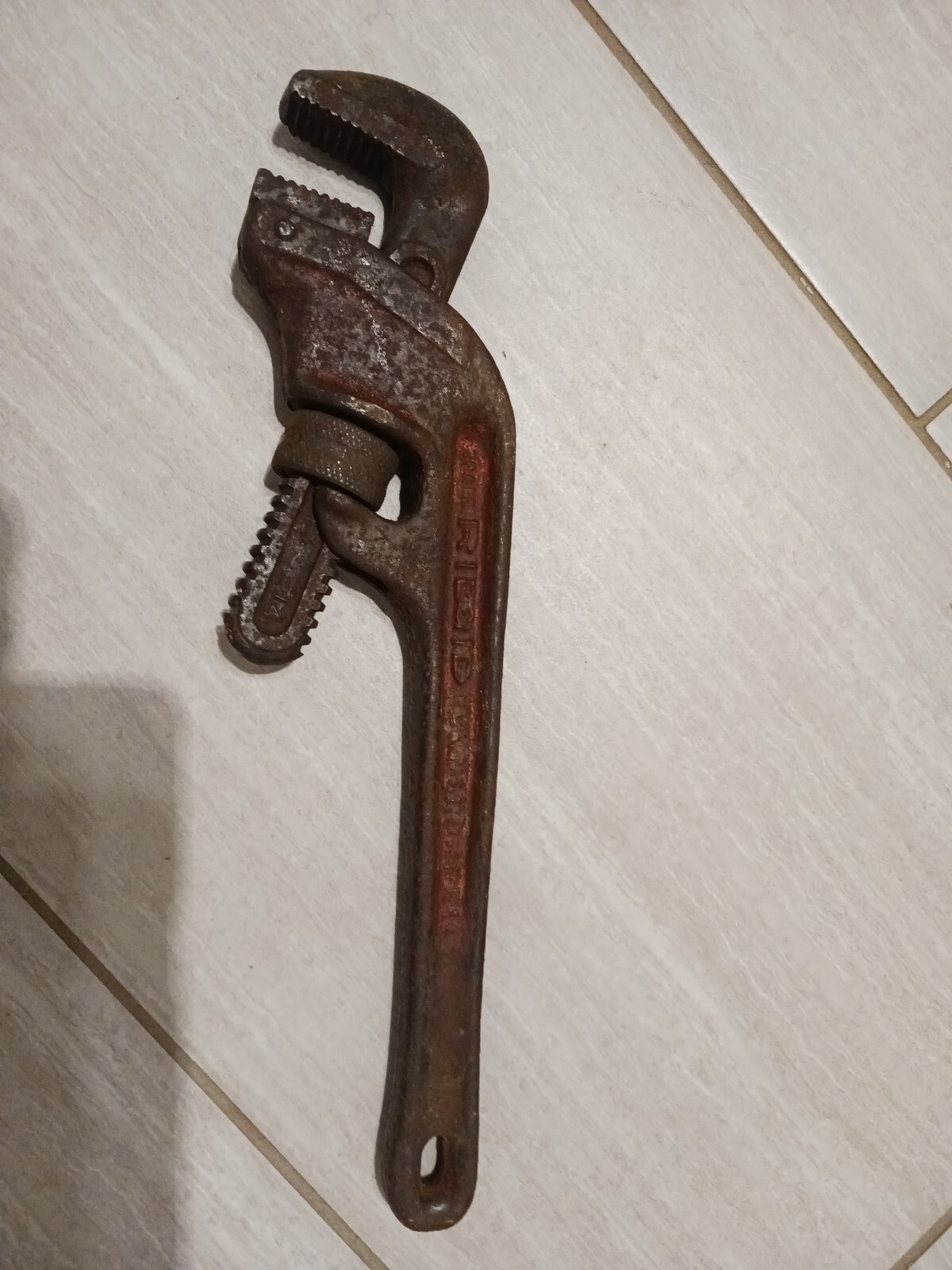 Vintage Ridgid 14" Offset Pipe Wrench E14 Ridge Tool Company USA MADE