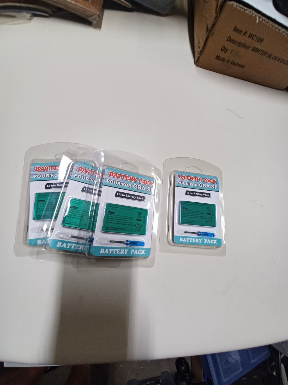 NEW Lot of 4 Rechargeable Battery Screwdriver Nintendo Game Boy SP  3.7 V 850mAh