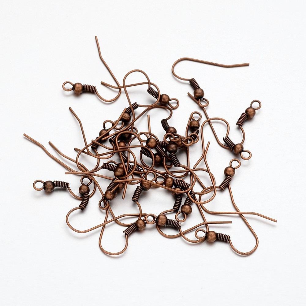 5000pcs Iron Earring Hooks Ear Wire w/Horizontal Loop Brown French Earwire Blank