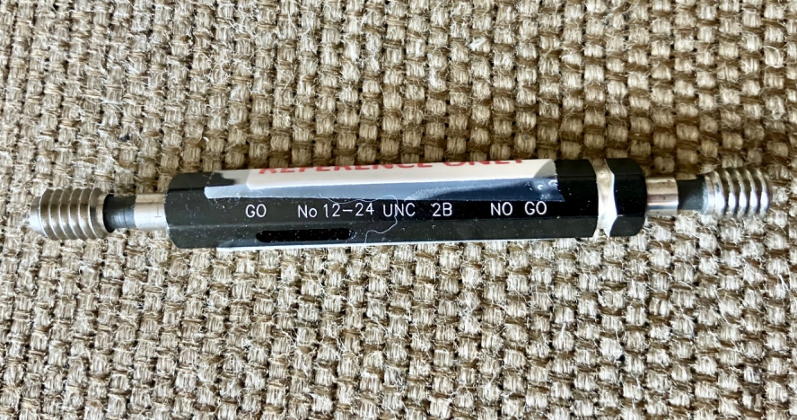 12 24 UNC 2B THREAD PLUG GAGE #12 .216 .2160 GO NO GO