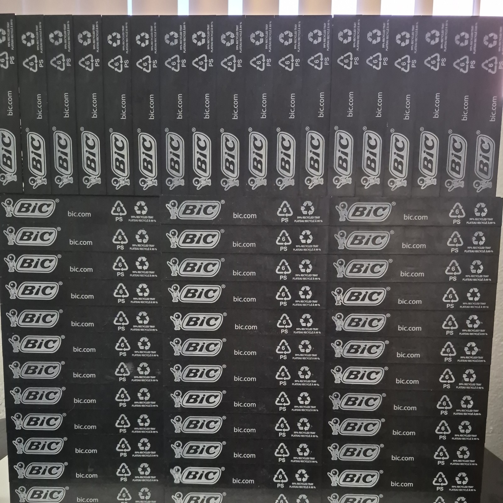 Lot of 20 Empty Bic Lighter 50 Ct. Display Trays-  Black for Full Size Lighters