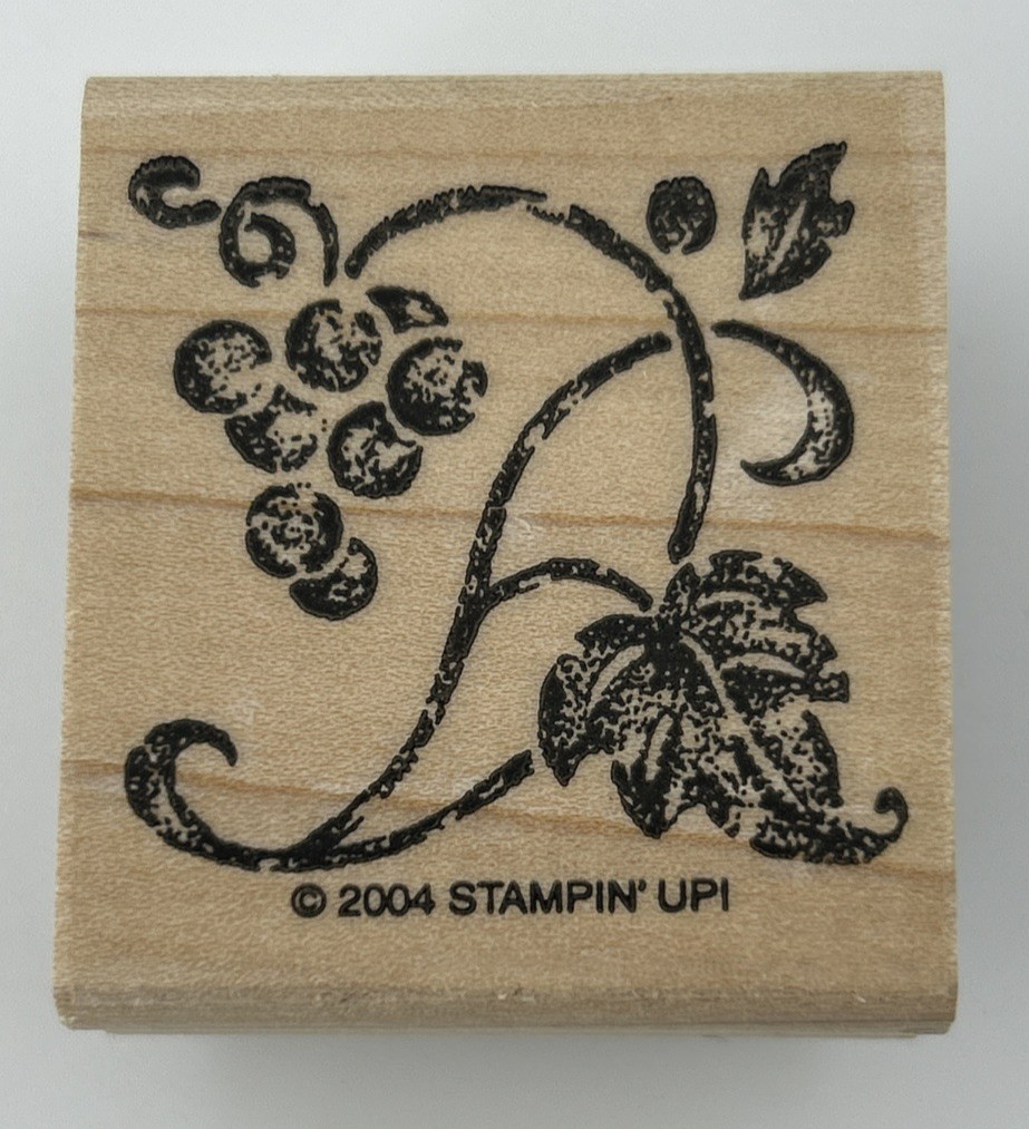 Stampin Up Grapevine 2004 Wood Mount Rubber Stamp