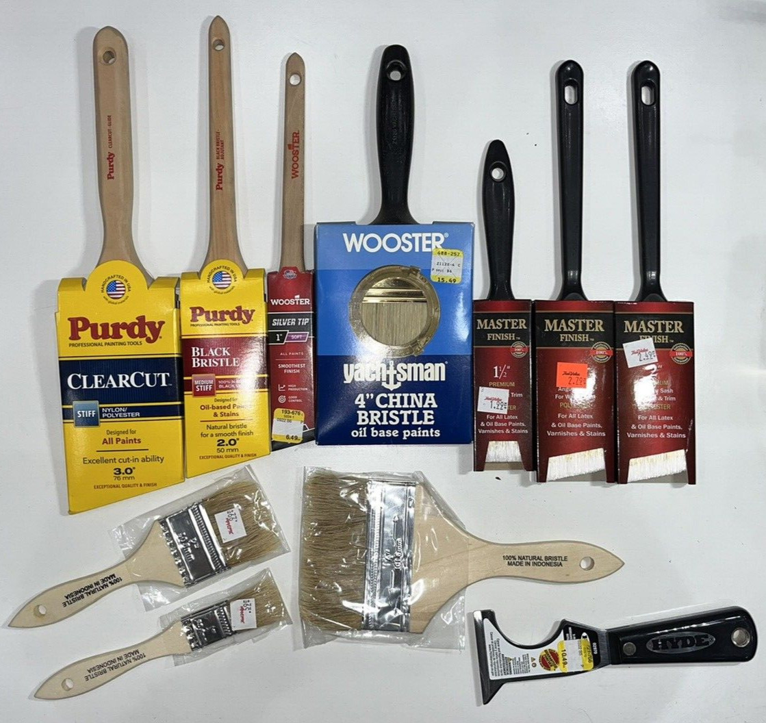Purdy Master Finish Wooster High Quality Paint Brush for All Paints Set of 11