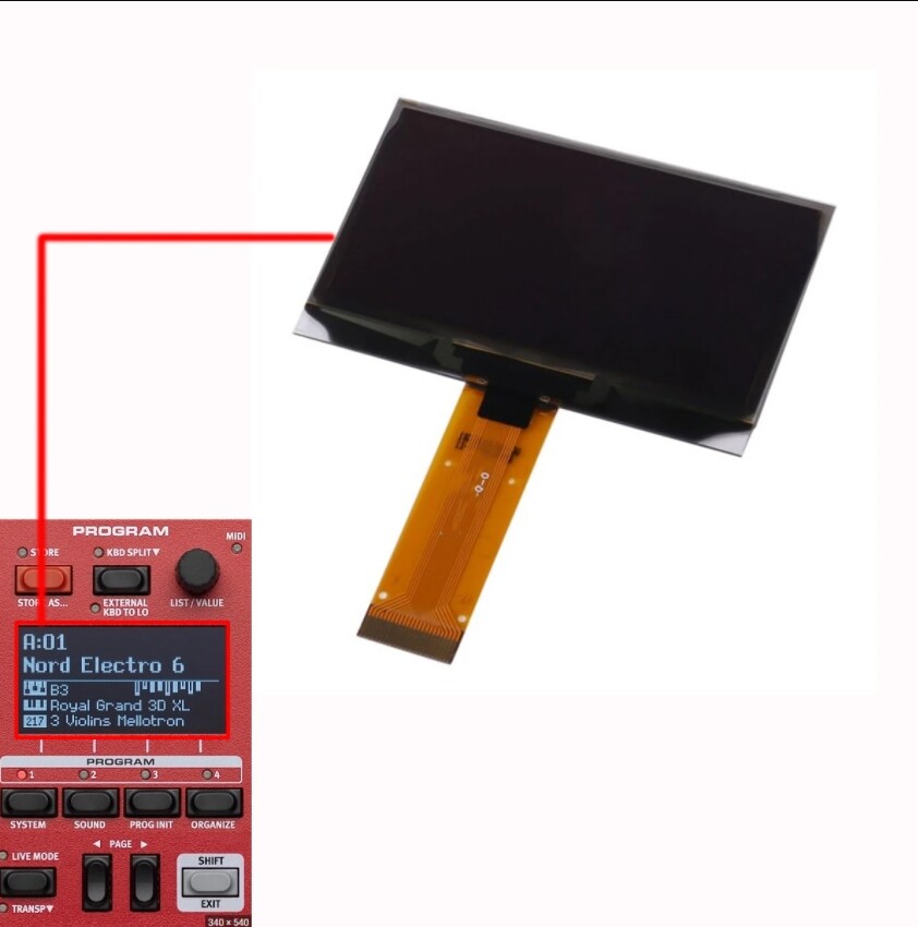 New Replacement LCD Display OLED Screen For Nord Electron 6 6D 61 Nord Stage 3