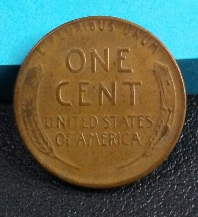 1955 Wheat Penny Die Chip on Wheat Ears